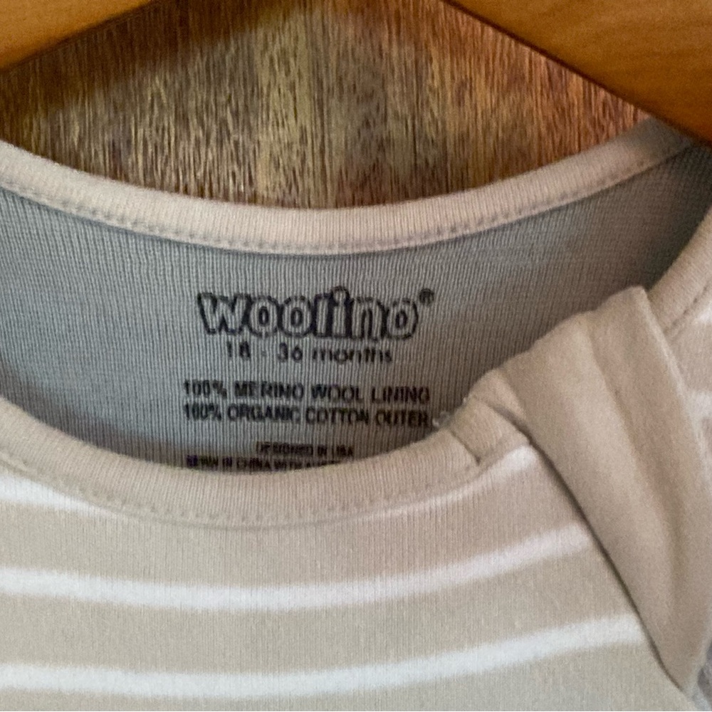 Beige and White woolino sleepsack